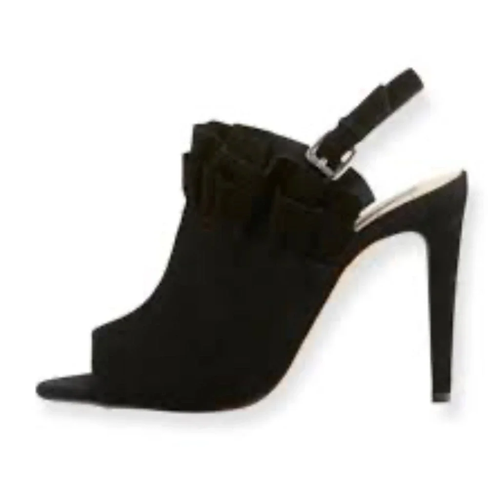 Karl Lagerfeld Paris Lanka ruffled suede slingback 4